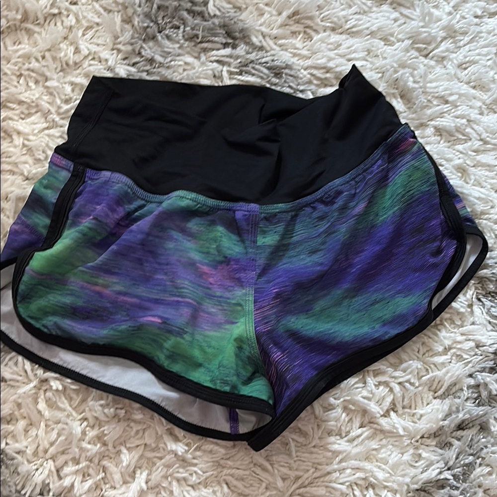 lululemon athletica Black and Multicolor Athletic Shorts